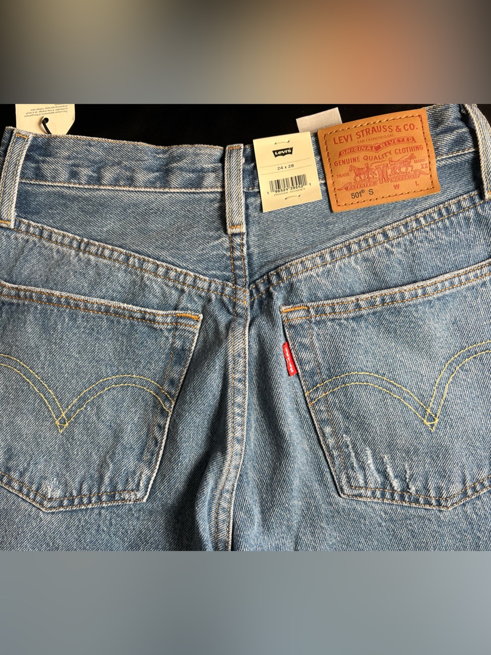 Levi’s 501 Skinny Jeans 24x28 High Rise Button Fly Light Wash Denim NWT 🌼 - Picture 7 of 12